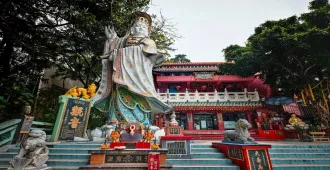 Hong Kong Tin Hau Temple Repulse Bay Che Kung temple - ทัวร์ฮ่องกง ช้อปปิ้งจัดเต็ม พามูจัดหนัก เจ้าแม่กวนอิม หาดรีพัลส์เบย์ ขอพรกังหัน 4 ใบพัด วัดแชกงหมิว (อิสระ 1 วัน)